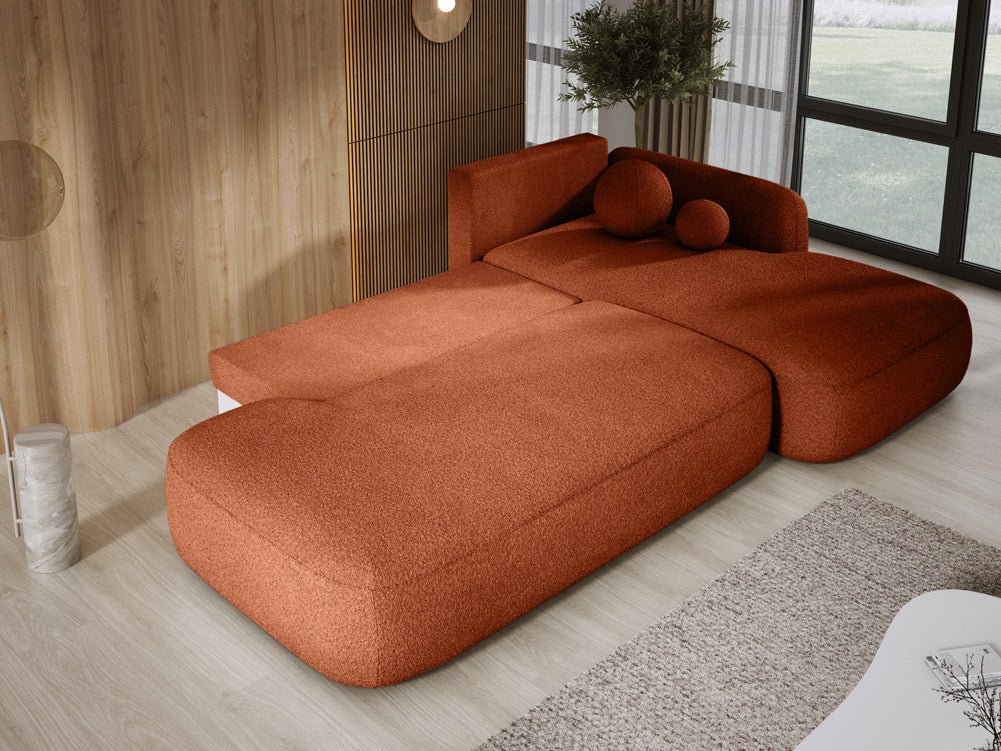 Canapé designer Babu Bouclé avec fonction couchage et rabattable