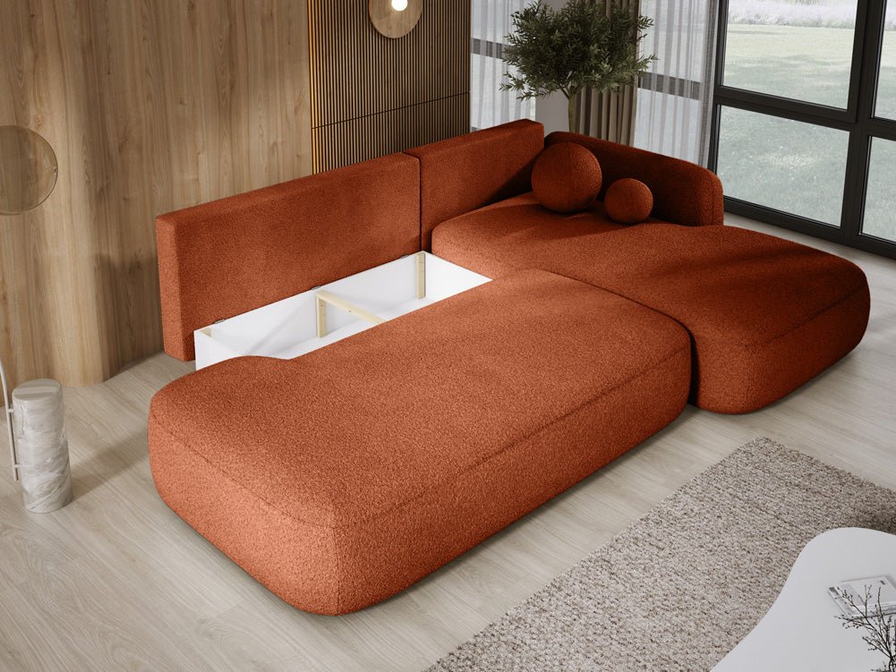 Canapé designer Babu Bouclé avec fonction couchage et rabattable