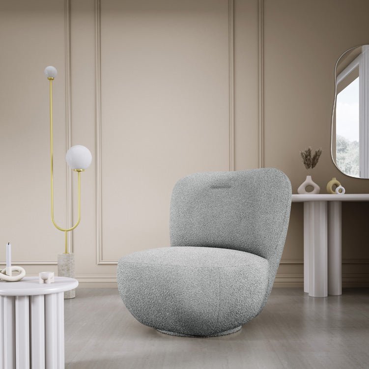 Designer Sëtzstull Kyoto 360° Dréifunktioun a Bouclé