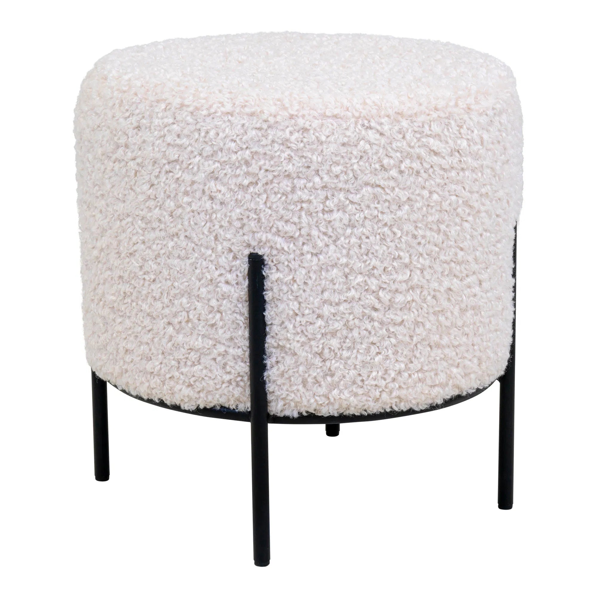 Beistellhocker Hanna a Bouclé Teddystoff