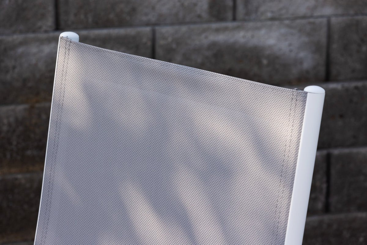 2er Set Gartenstuhl Awa - weißes Gestell aus Aluminium, Sitzfläche aus Textilene, verstellbare Rückenlehne