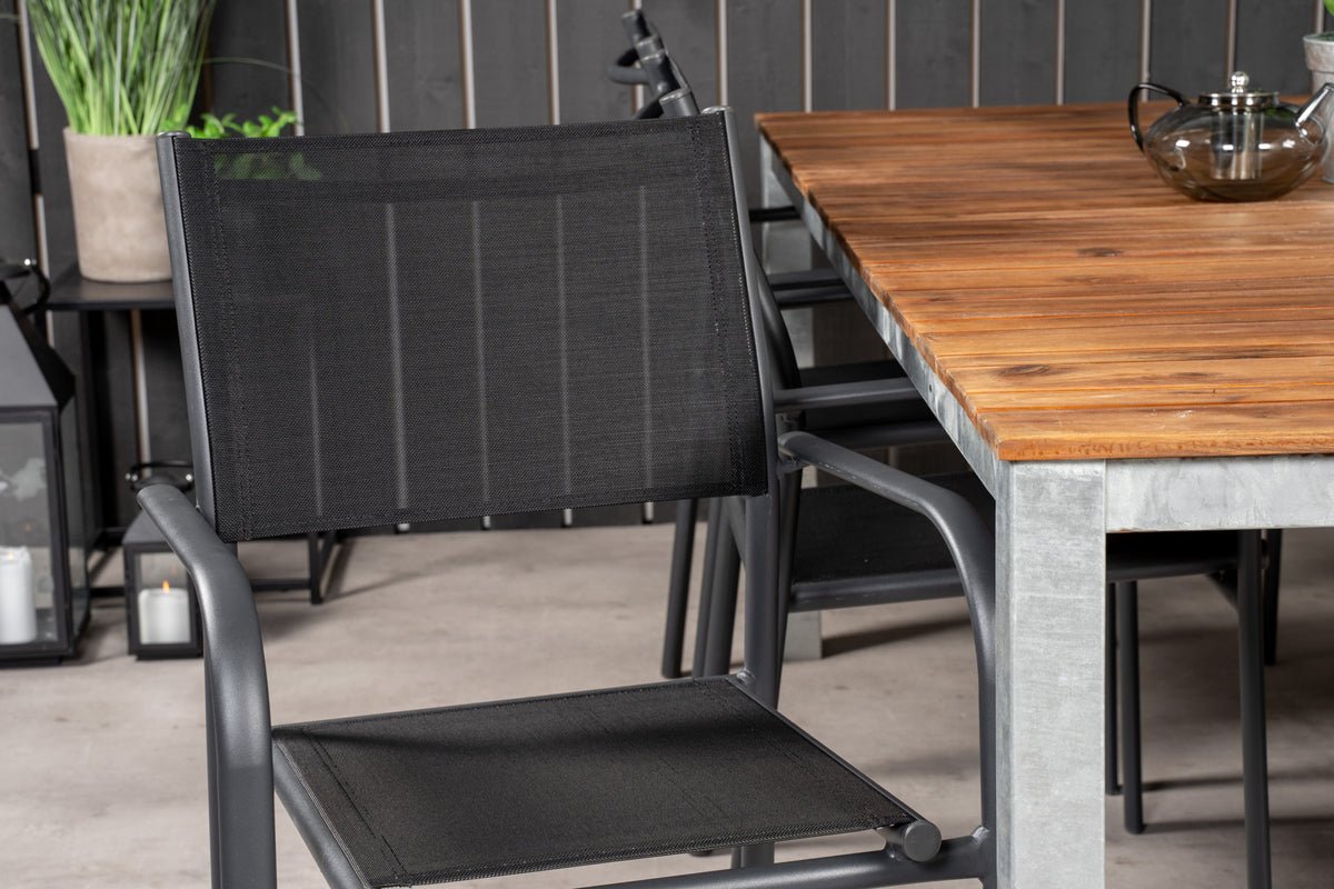 2er Set Gartenstuhl Ira - elegante schwarze Optik aus Aluminium