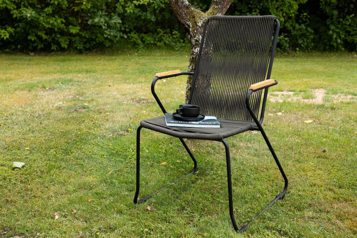 2er Set - Gartenstuhl Malta aus Metall, farbiges Seilgeflecht