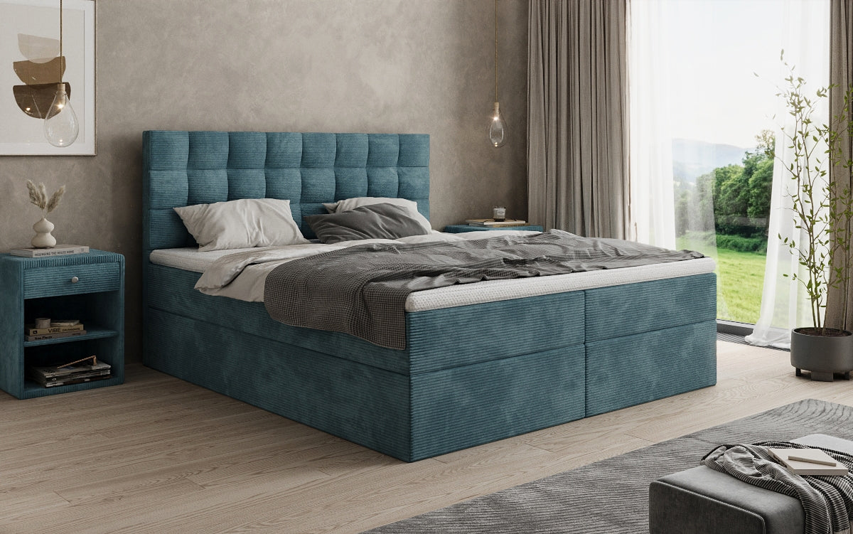 Boxspringbett Como an Cord mat Stauraum