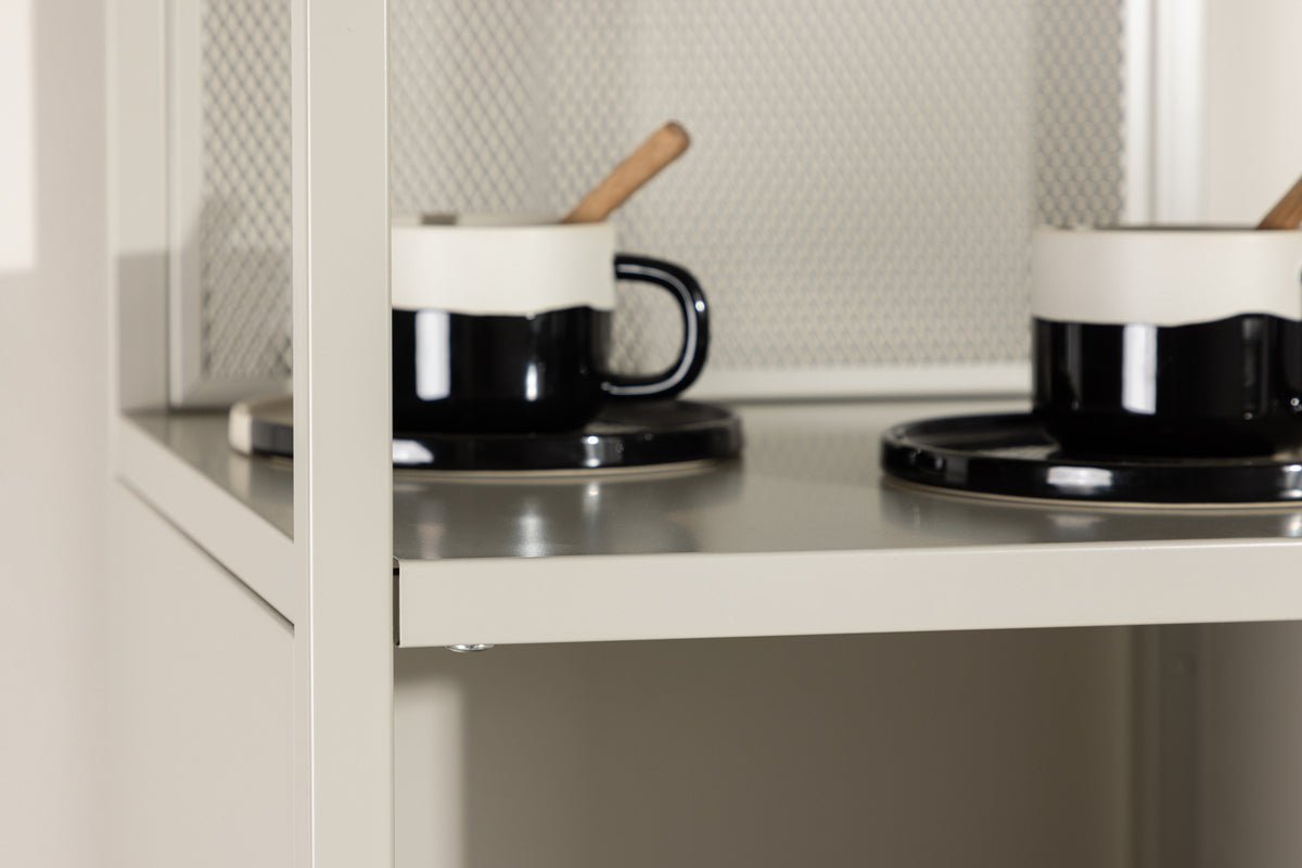 Regal Buenos Aires – hohes Standregal in Beige mit 4 Fächern