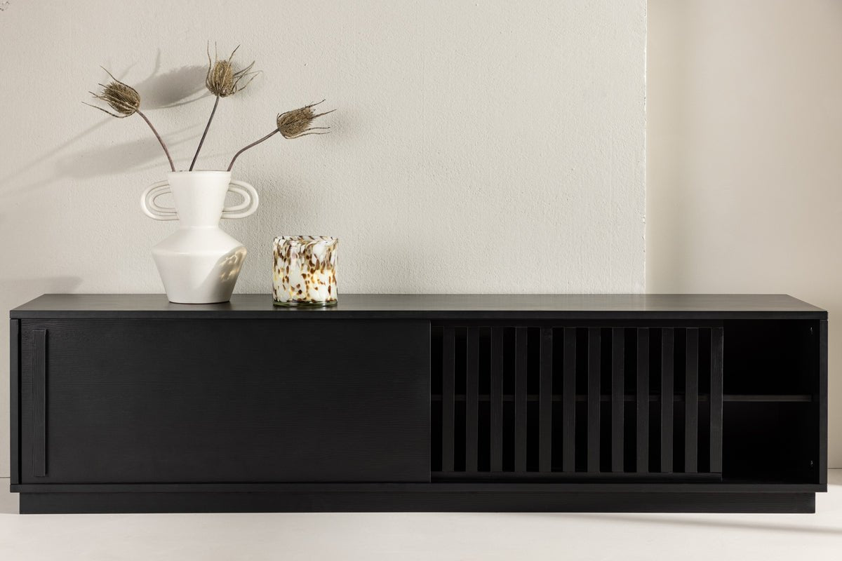 Designer TV-Board Valero 180 cm MDF – Matt, mat Lamellenfront