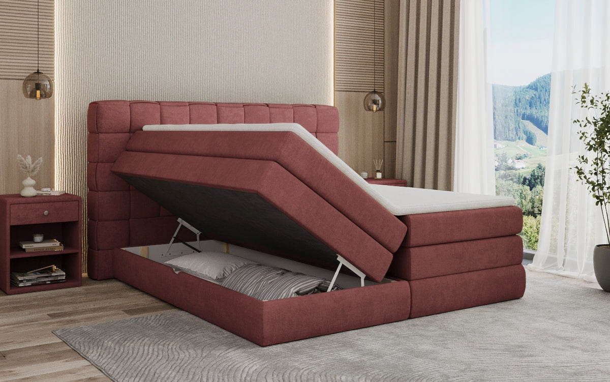 Boxspringbett Trama mit Stauraum in Stoff