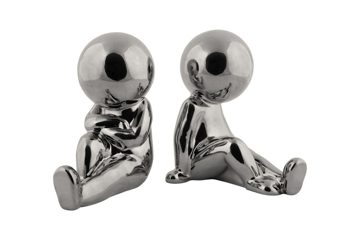 Buchstëtzer Lunvia - aus Keramik / sëtzend Duo