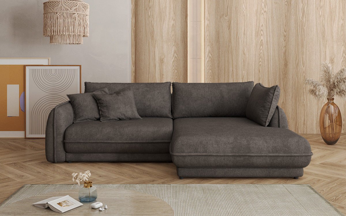 Designer Sofa Mojave II Stoff mat Schloffunktion an Stauraum