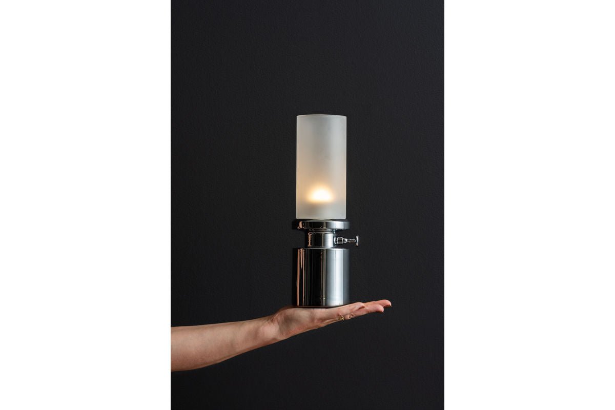 Dëschlampe Eldra - a Chrom mat LED