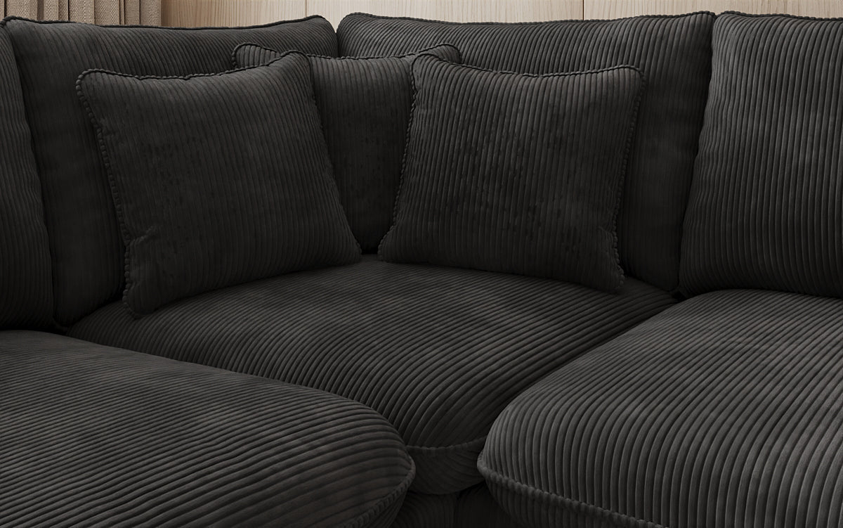 Designer-Ecksofa Laguna mat Metallféiss a Cord