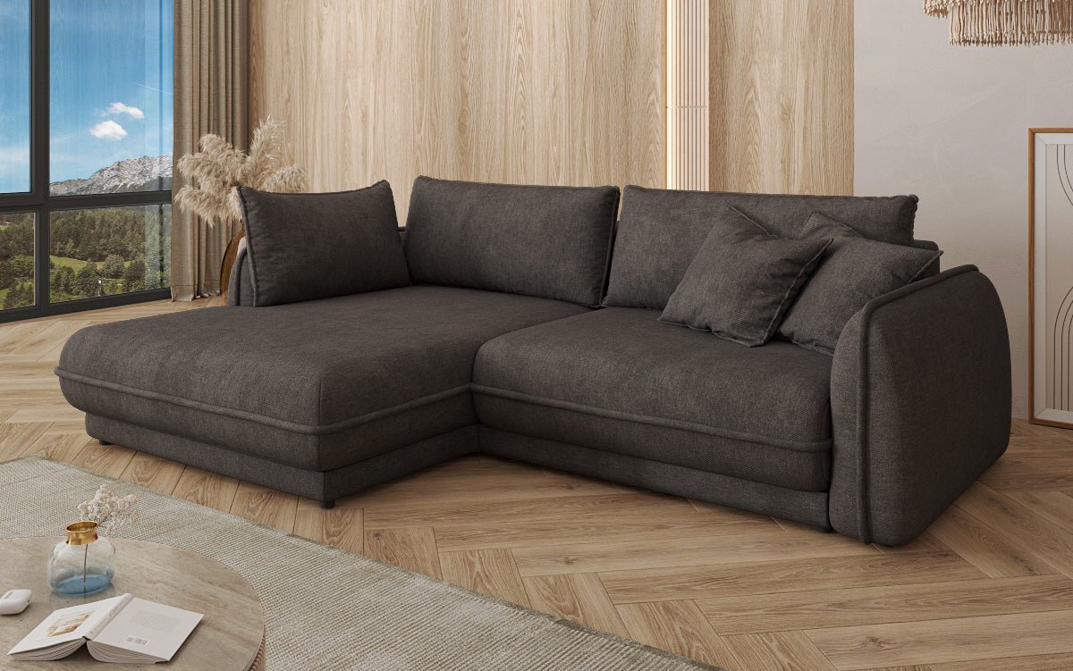 Designer Sofa Mojave II Stoff mat Schloffunktion an Stauraum