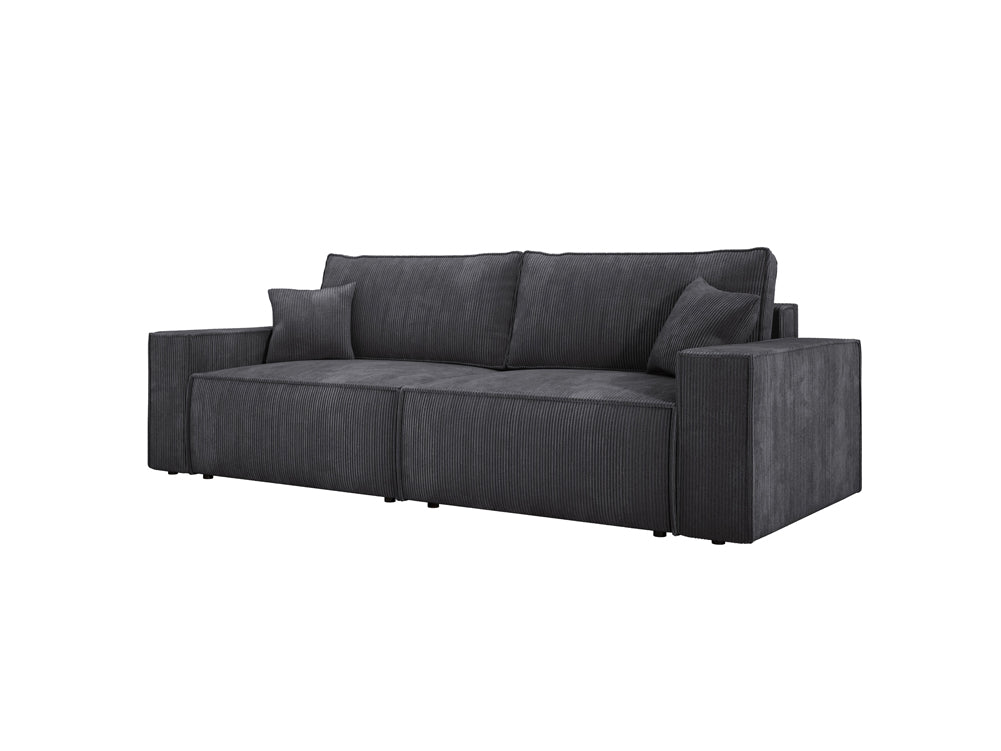 Designer Sofa Velanova 3 Sitzer Cord mit Schlaf- und Klappfunktion