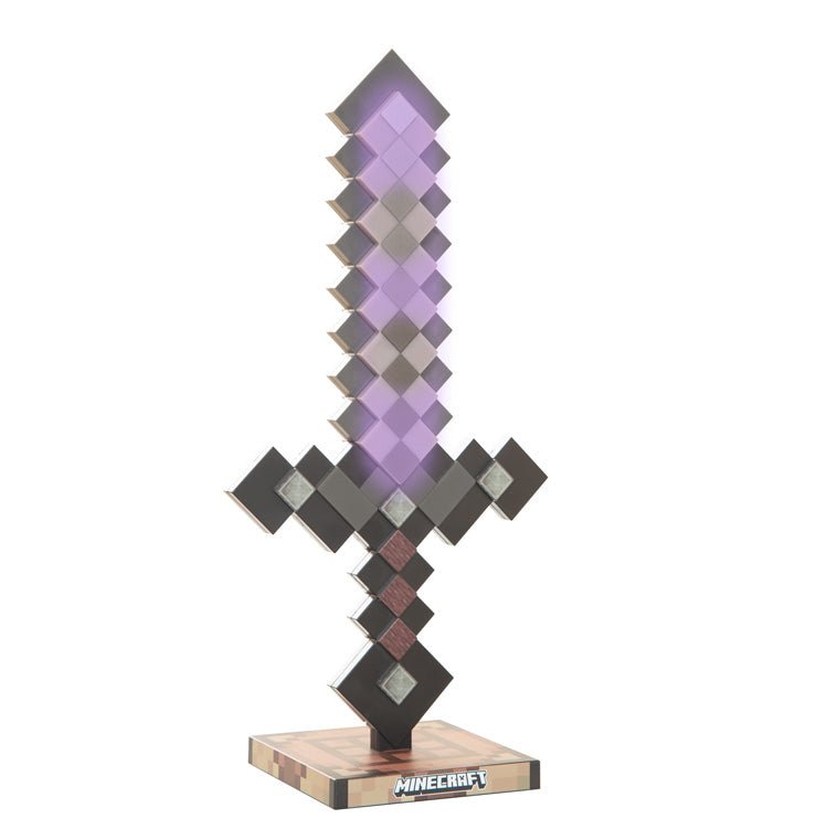 Minecraft LED-Dëschlampe „Netherite Schwert“ – mat Akku & Faarfwiessel