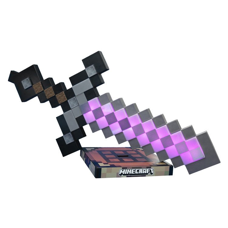 Minecraft LED-Dëschlampe „Netherite Schwert“ – mat Akku & Faarfwiessel