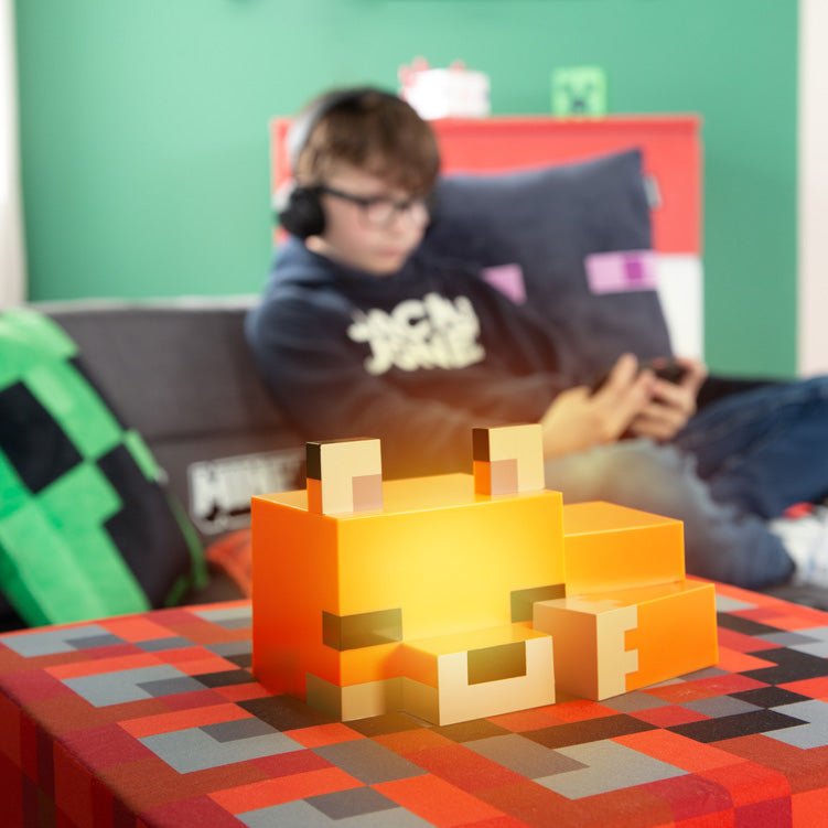 Minecraft LED-Dëschlampe „Fuchsbaby“ – mat Akku & USB-C