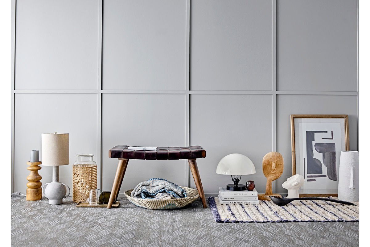 Überwurfdecke Lani – Blau, aus recycelter Baumwolle