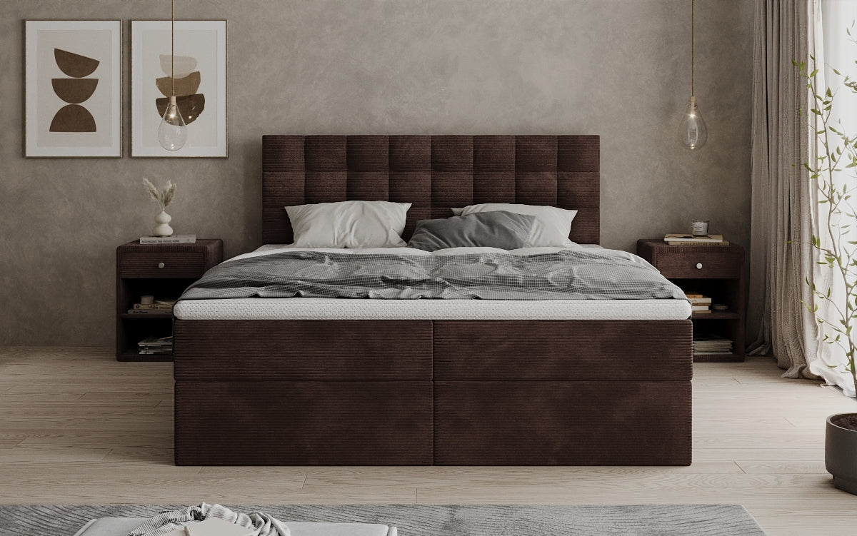 Boxspringbett Como an Cord mat Stauraum