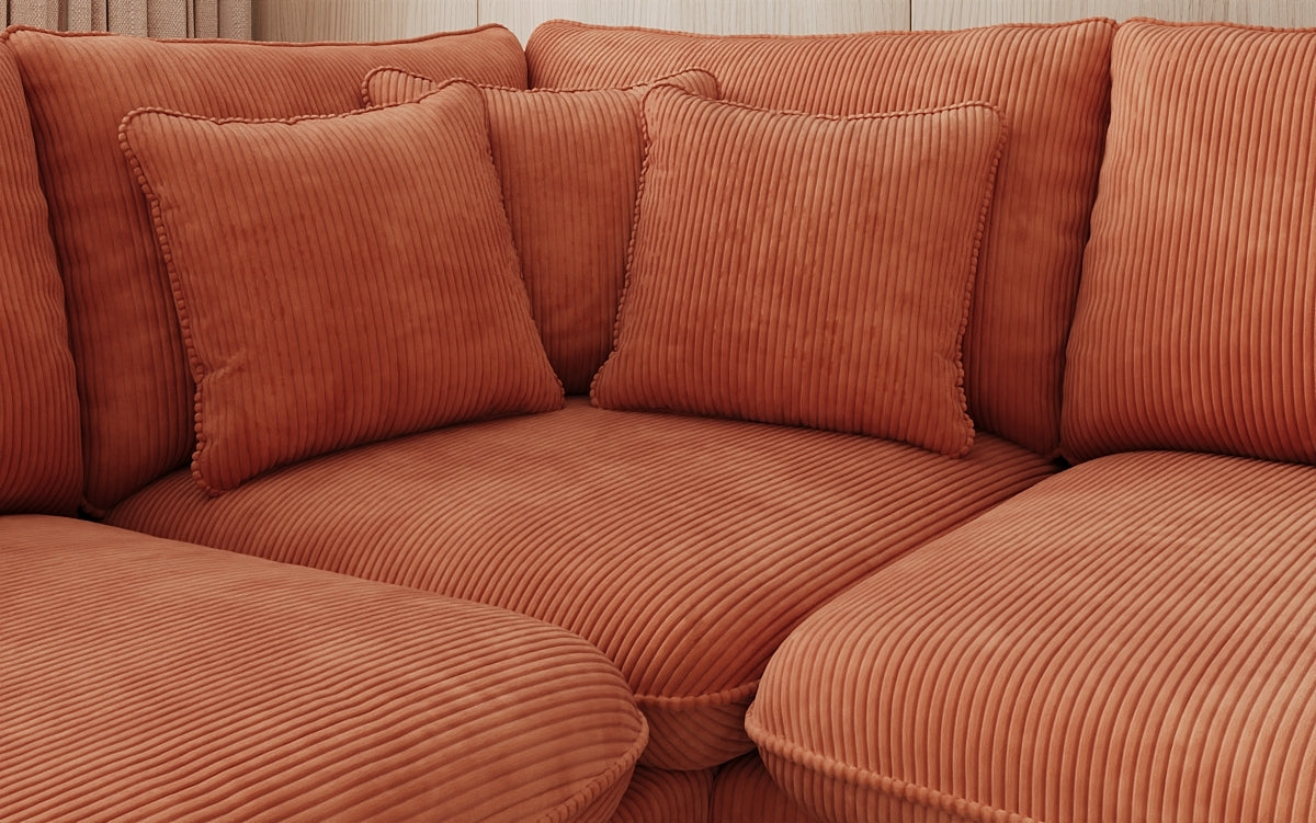 Designer-Ecksofa Laguna mat Metallféiss a Cord