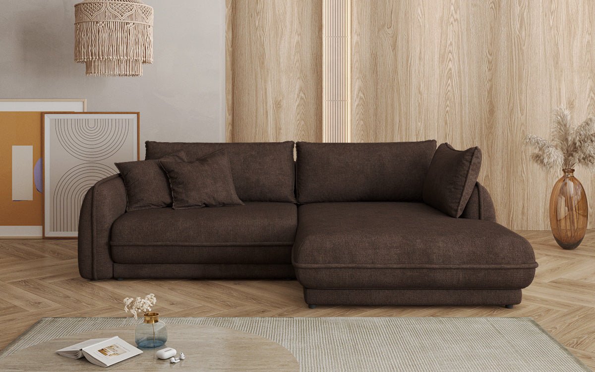 Designer Sofa Mojave II Stoff mat Schloffunktion an Stauraum