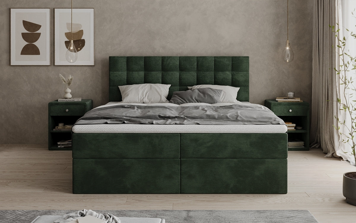 Boxspringbett Como an Cord mat Stauraum