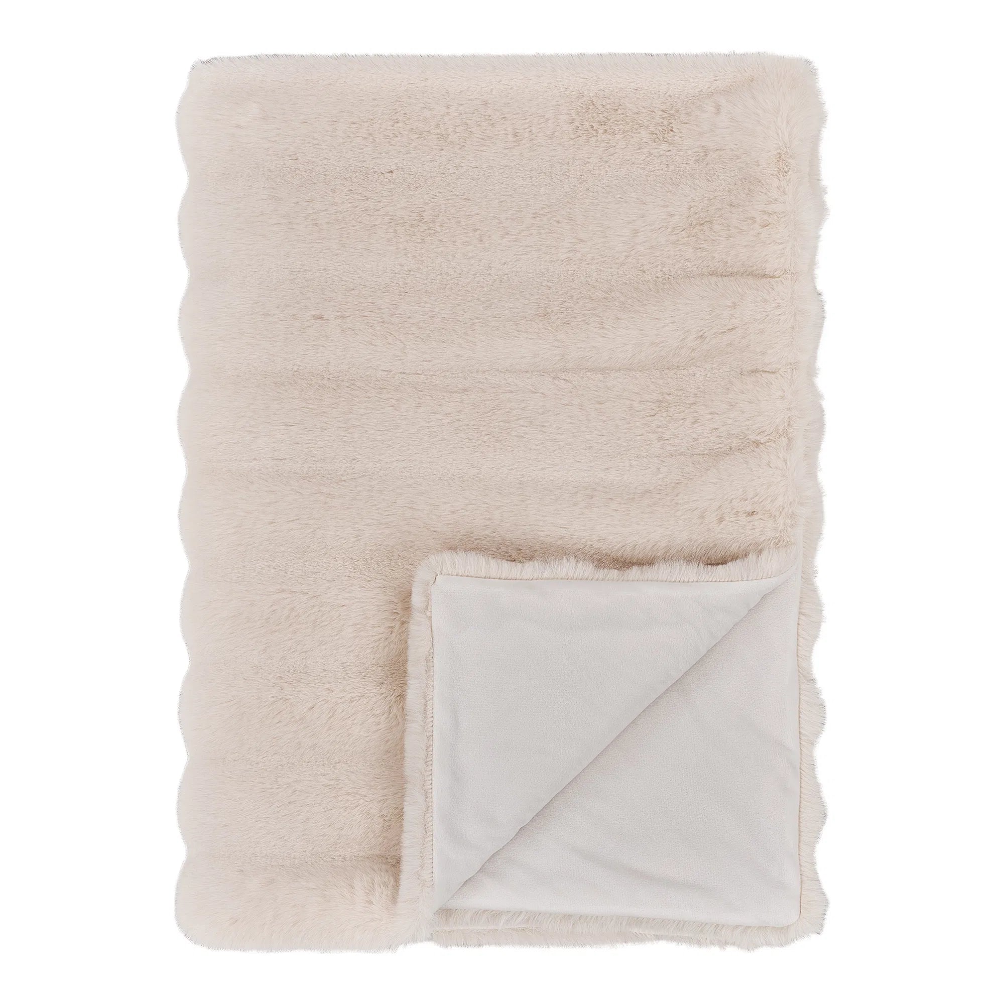 Flausch - Tagesdecke Tao aus Konschtfell Beige 130x180 cm