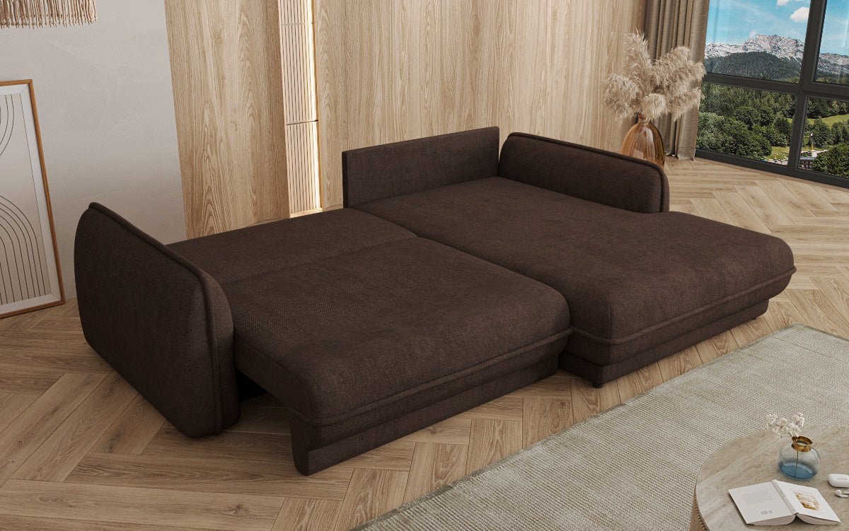 Designer Sofa Mojave II Stoff mat Schloffunktion an Stauraum
