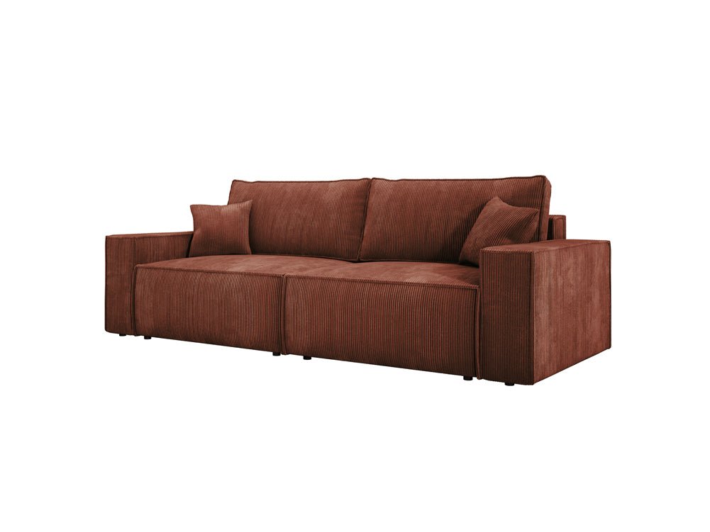 Designer Sofa Velanova 3 Sitzer Cord mit Schlaf- und Klappfunktion