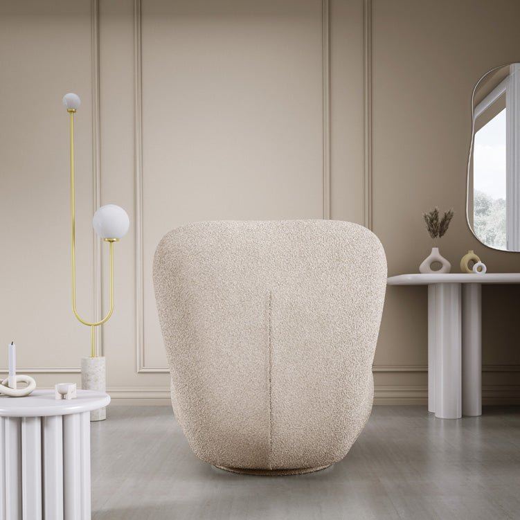 Designer Sëtzstull Kyoto 360° Dréifunktioun a Bouclé