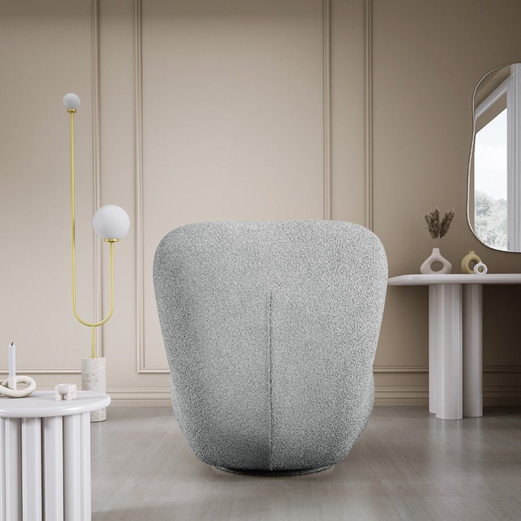Designer Sëtzstull Kyoto 360° Dréifunktioun a Bouclé