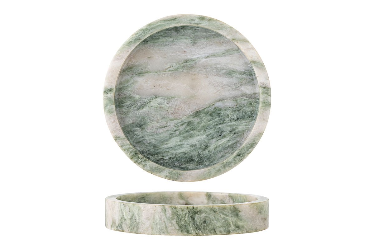 Tablett Daphne – Gréngen Marmor mat natierlecher Eleganz