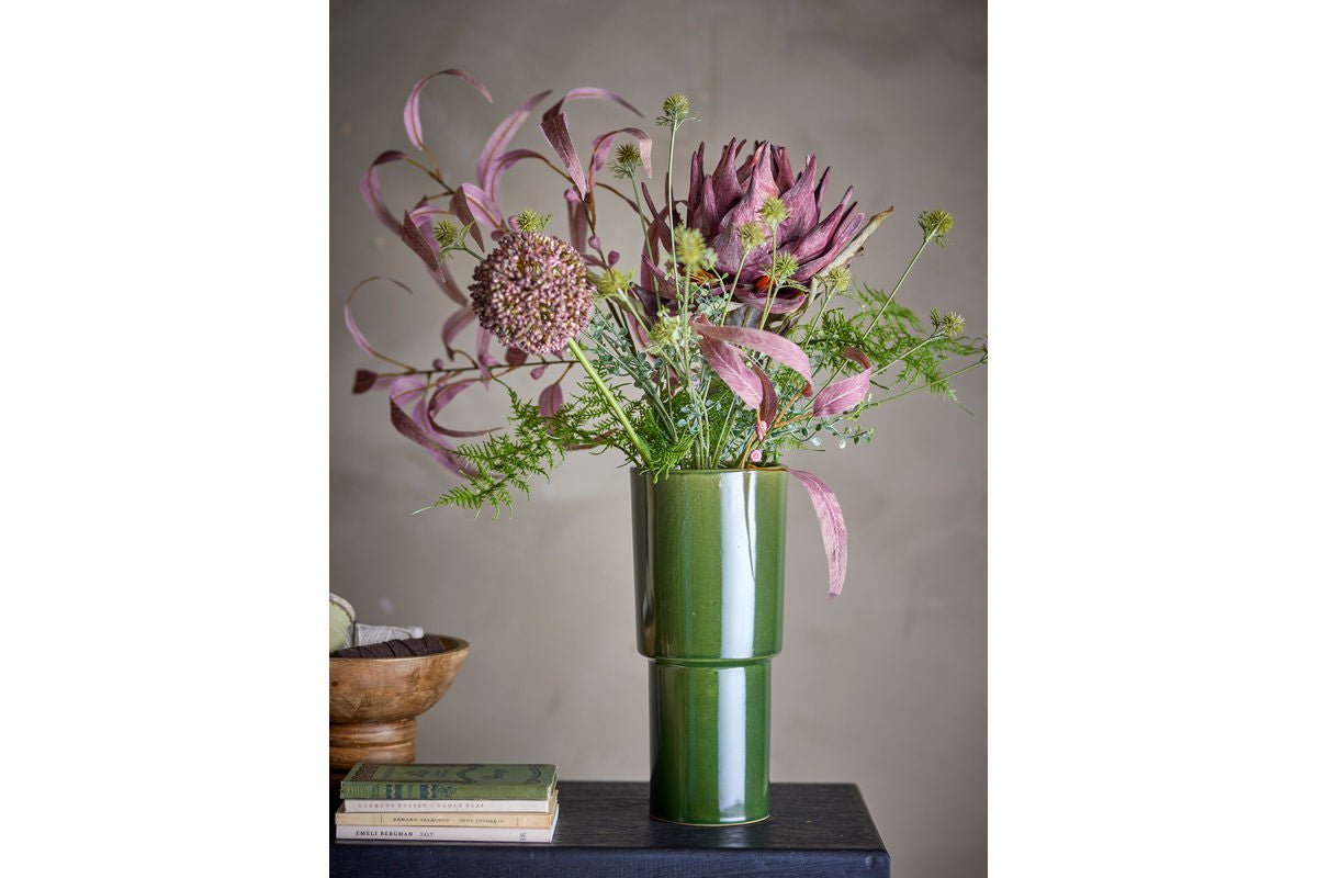 Vase Lizi - Grün, aus Steingut