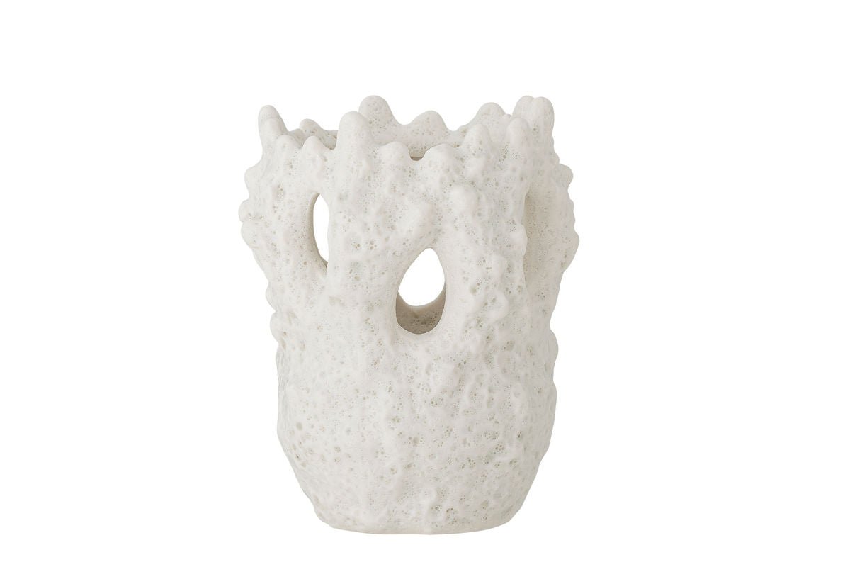 Vas "Cliff" - wäiss Steingutvas