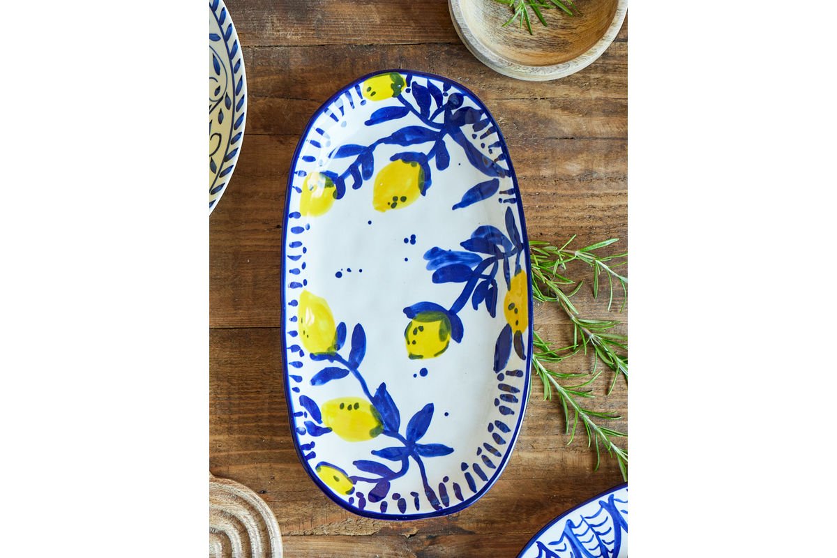 Servierplack Mavik - aus Steingutt gemaach