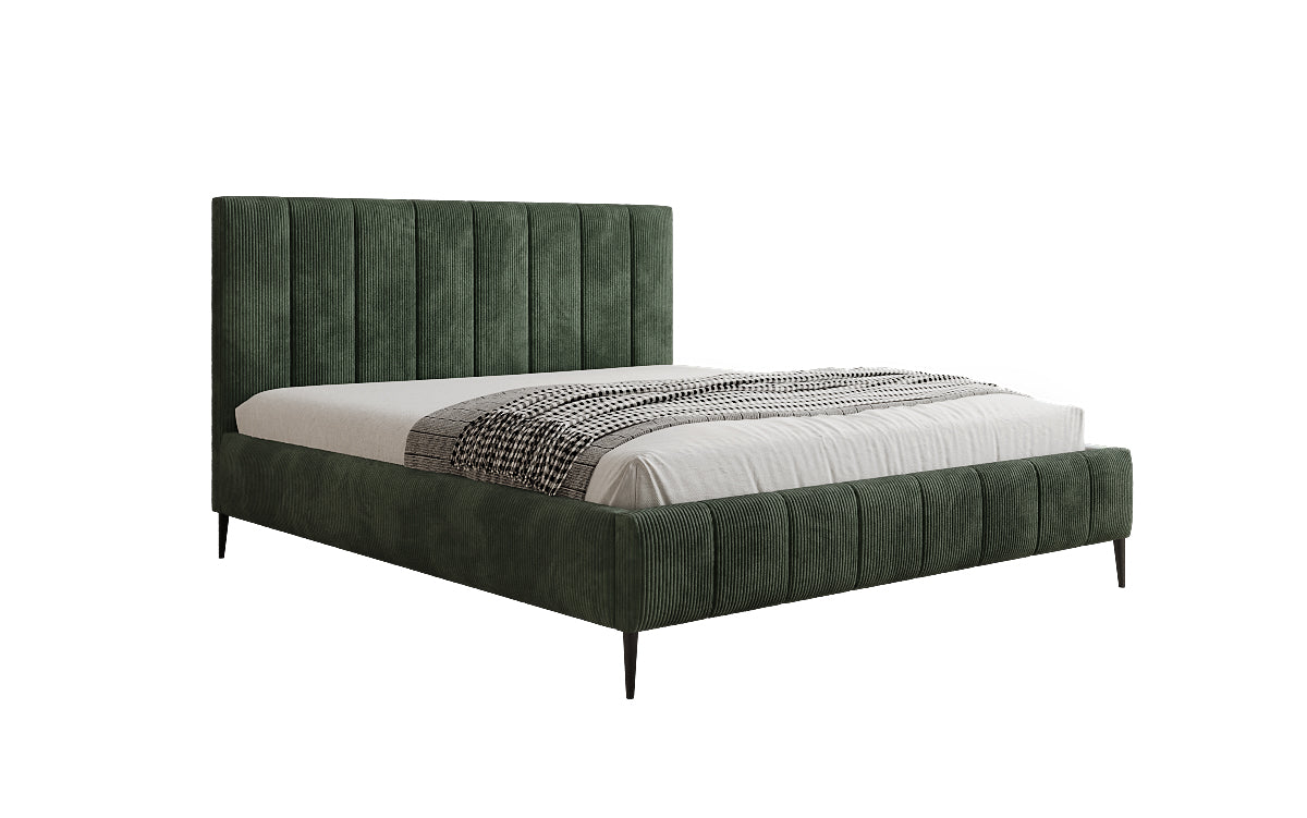 Designer Polsterbett Astrid in Cord mit Stauraum