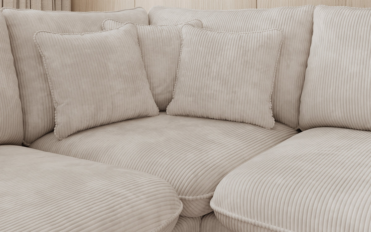 Designer-Ecksofa Laguna mat Metallféiss a Cord