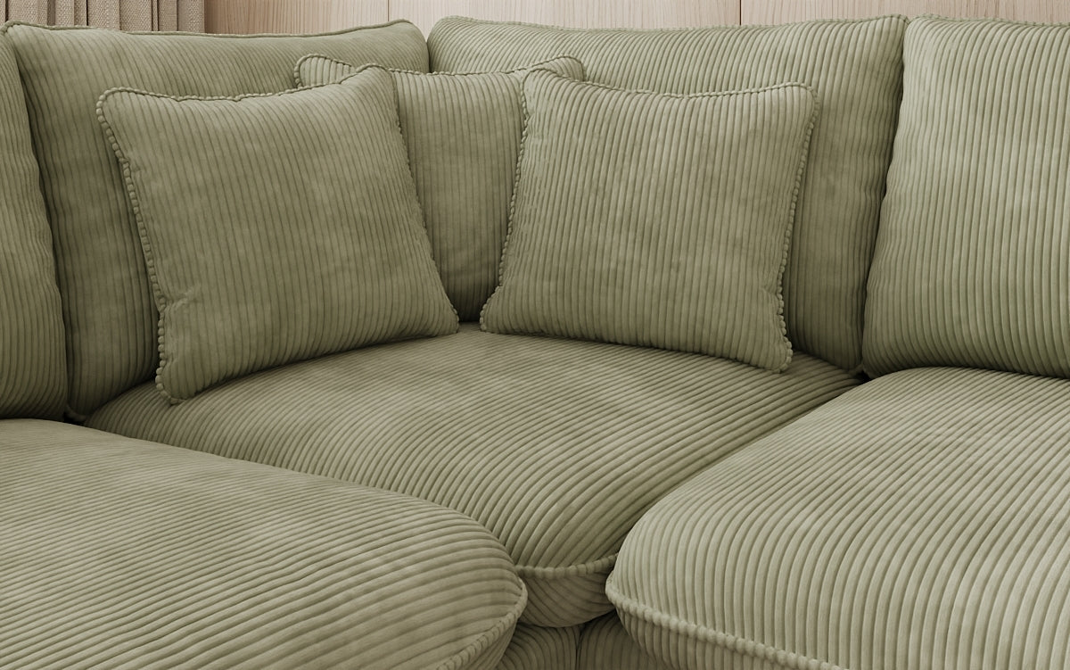 Designer-Ecksofa Laguna mat Metallféiss a Cord