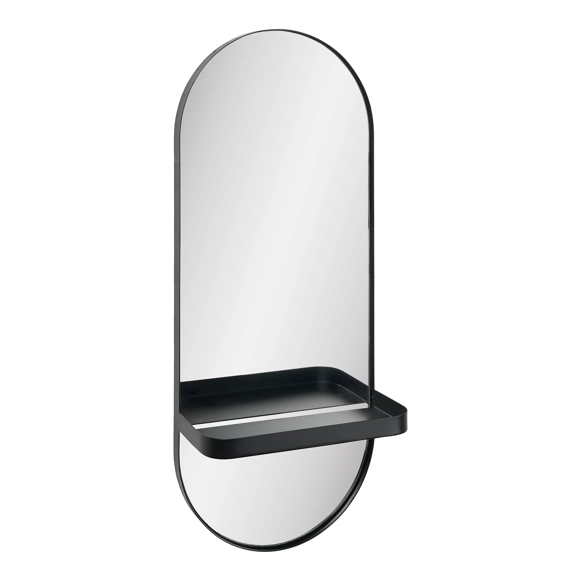 Spiegel Tavaro – Oval Form mat Metallablage