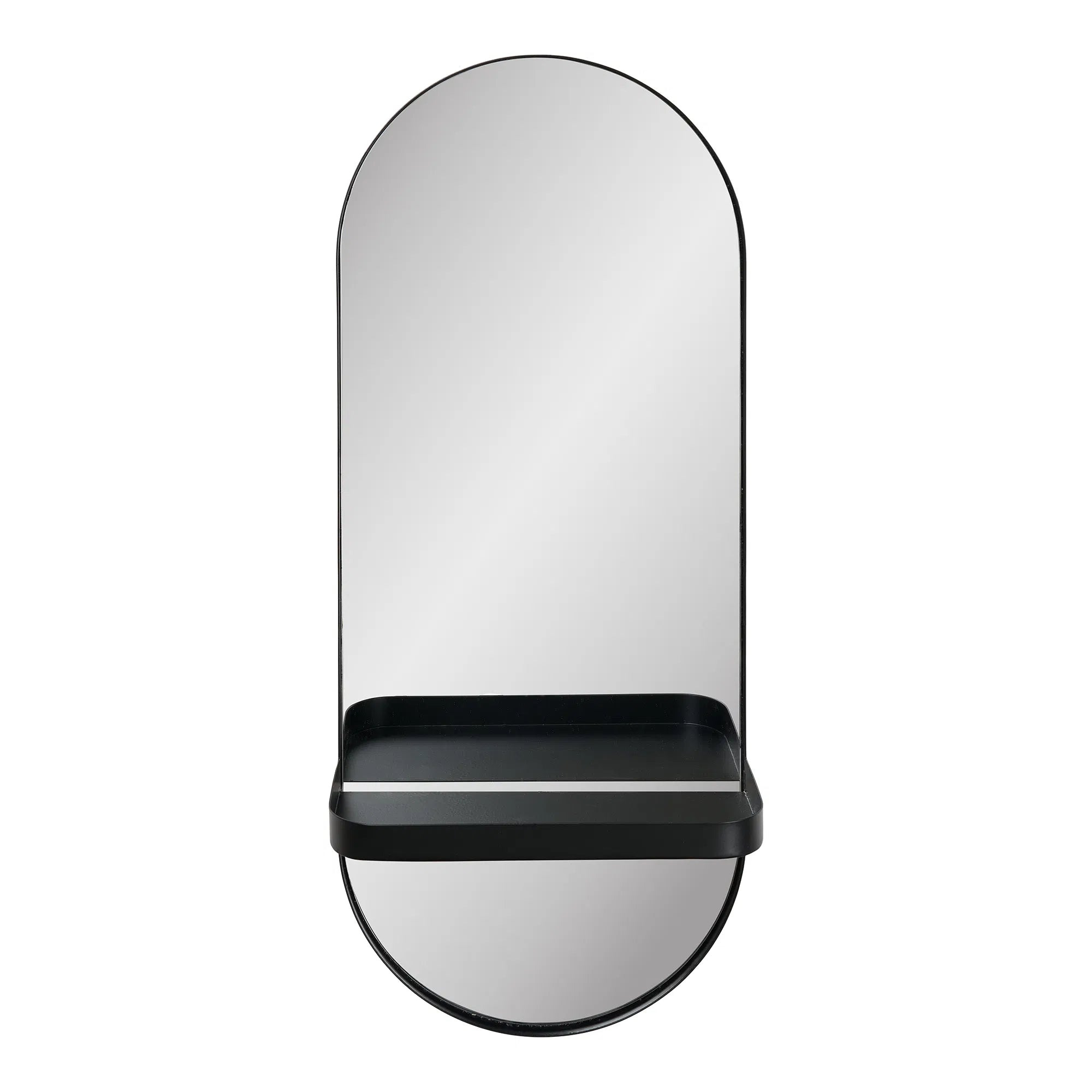 Spiegel Tavaro – Oval Form mat Metallablage