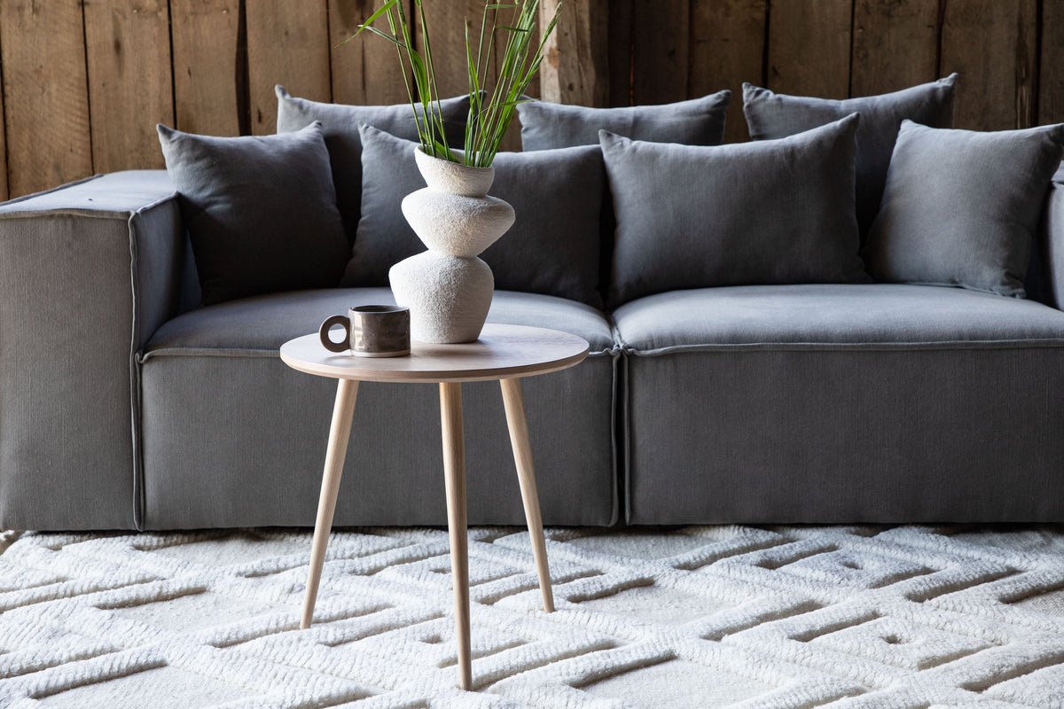 Beistelltisch Anela – Ø48 an zwou Faarwen