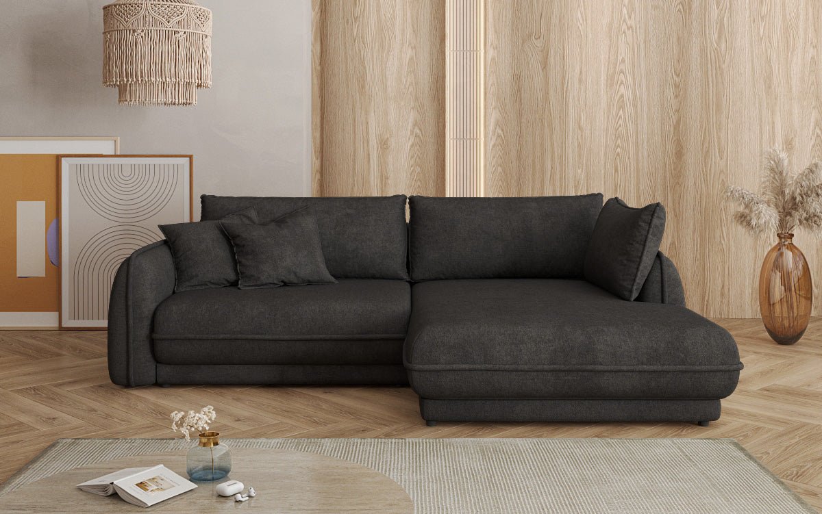Designer Sofa Mojave II Stoff mat Schloffunktion an Stauraum