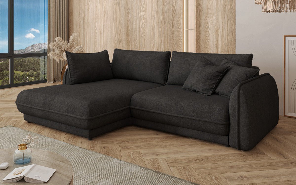 Designer Sofa Mojave II Stoff mat Schloffunktion an Stauraum