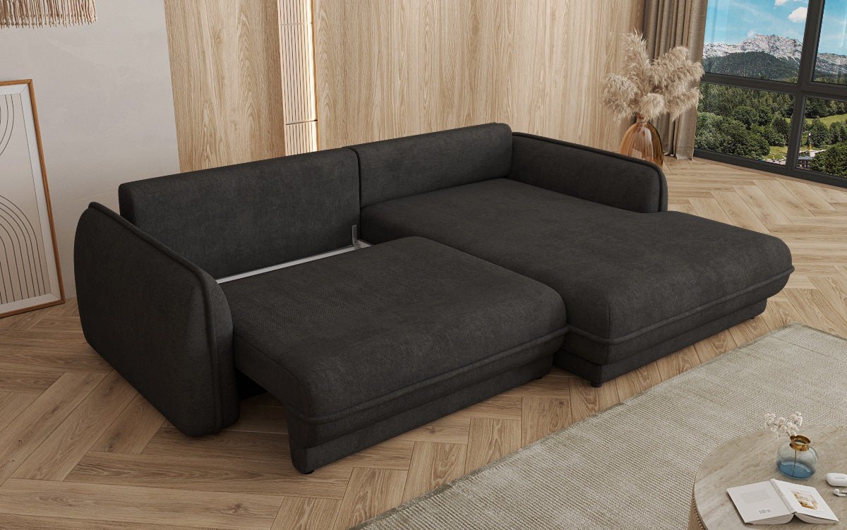 Designer Sofa Mojave II Stoff mat Schloffunktion an Stauraum