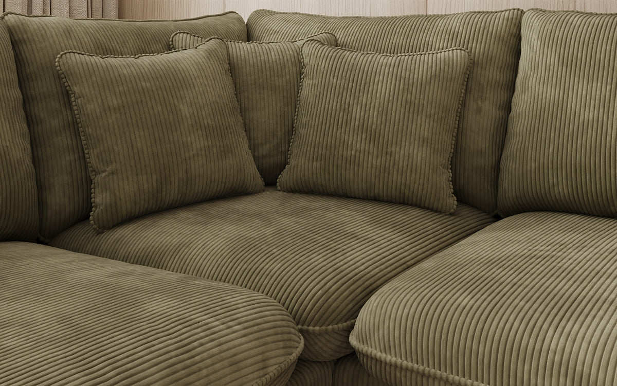 Designer-Ecksofa Laguna mat Metallféiss a Cord