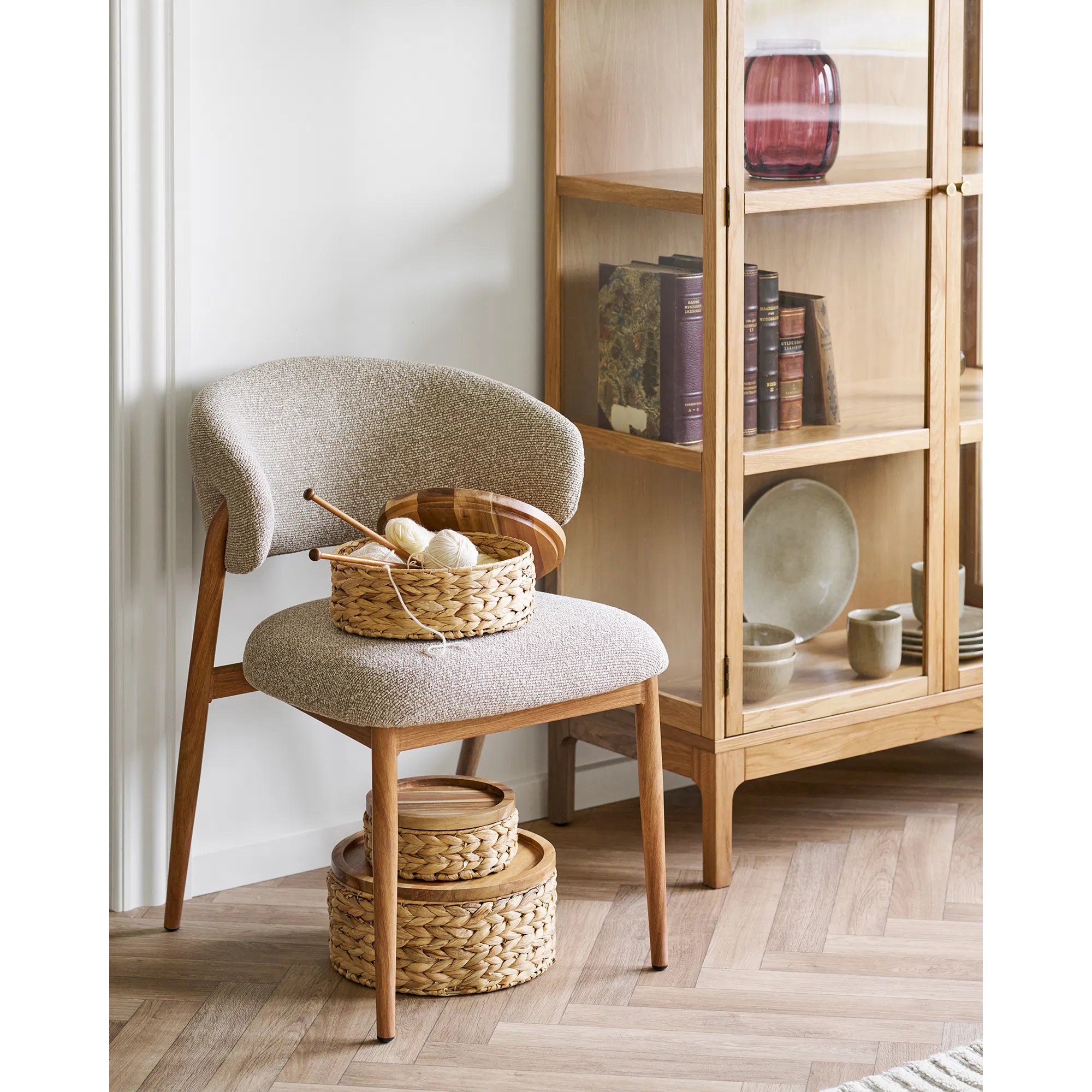 Späicherkëschte Vardina - aus Waasserhyazinthe gemaach mat Deckel (3er Set)