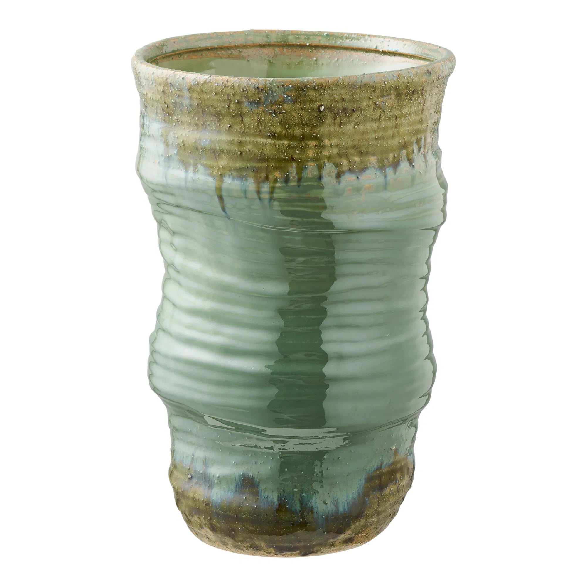 Vase Linovia – edle Keramikvase in Grün