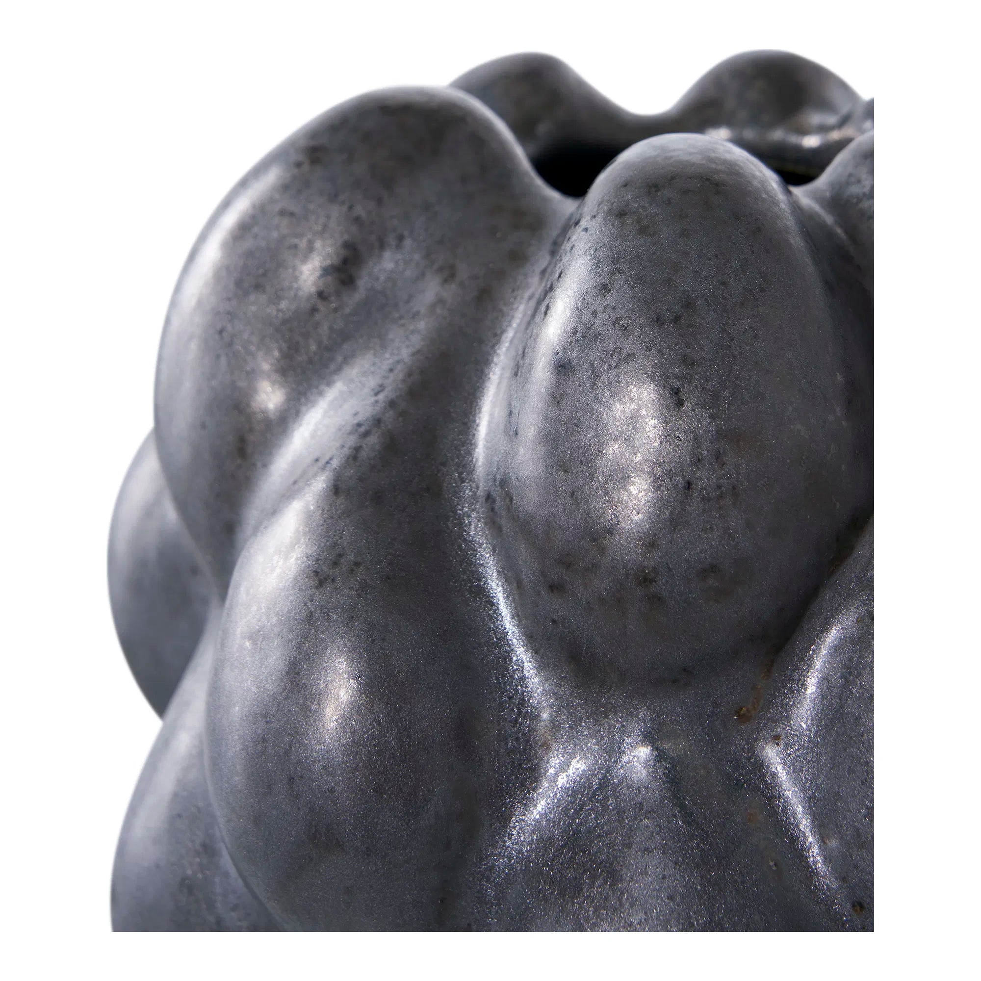 Vase „Noirberry“ – Schwaarz Keramik mat organescher Struktur