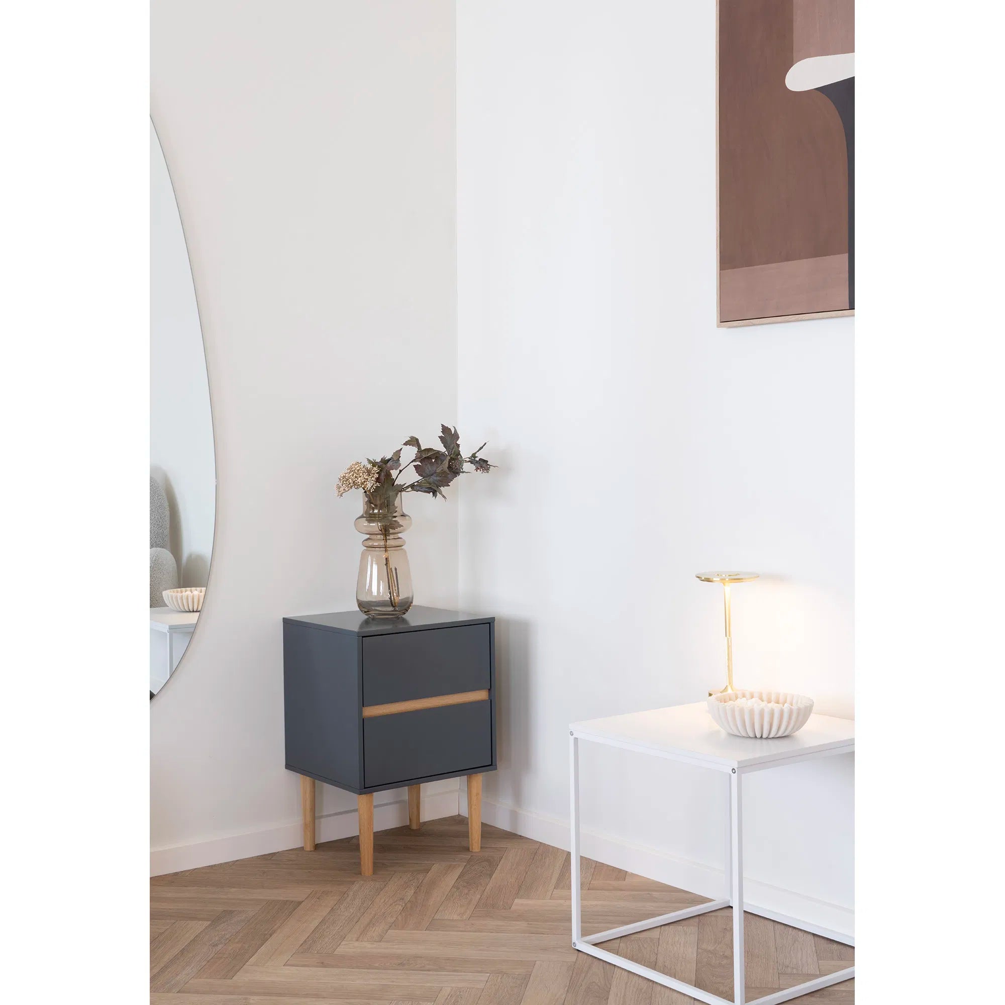 Vase „Eleni“ – Rauchglas a mëllen Brong