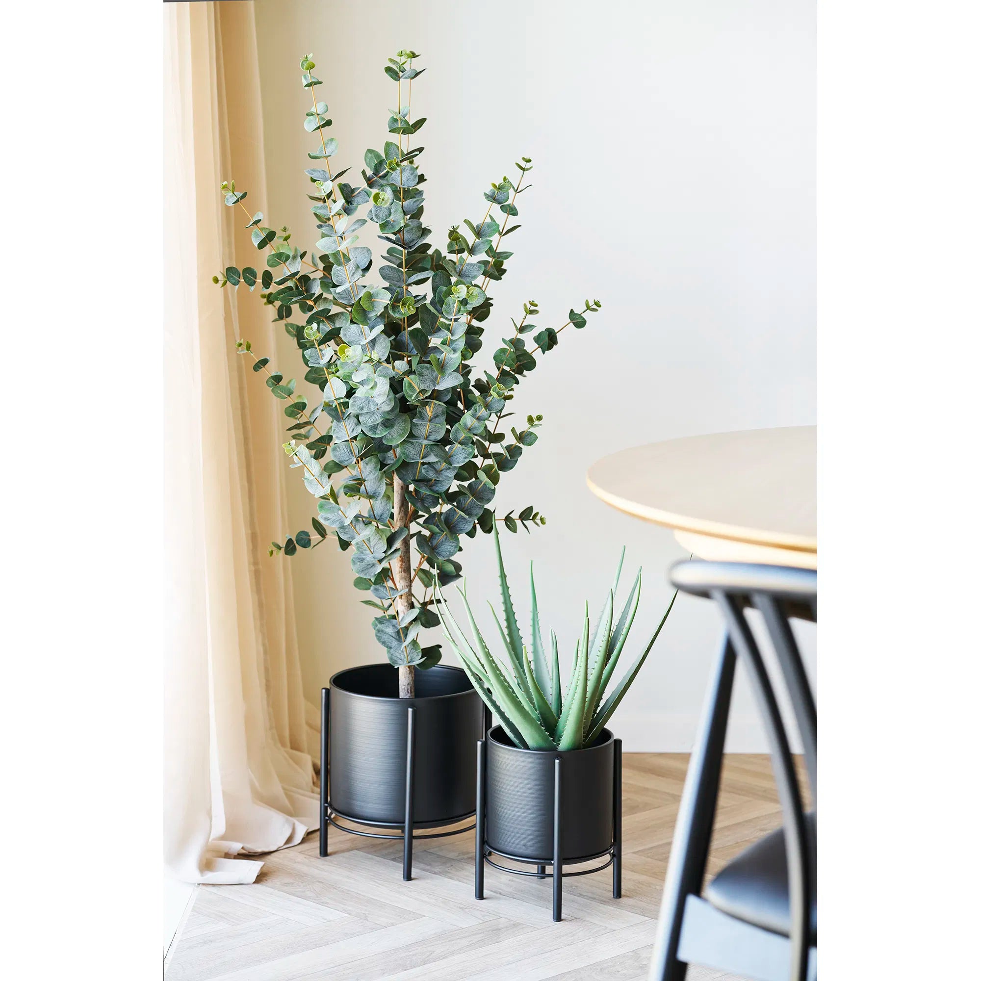 Blummepott „Nerano“ – 2er-Set aus schwaarzem Stol