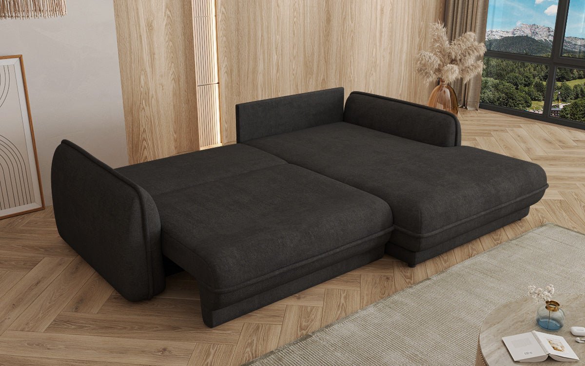 Designer Sofa Mojave II Stoff mat Schloffunktion an Stauraum